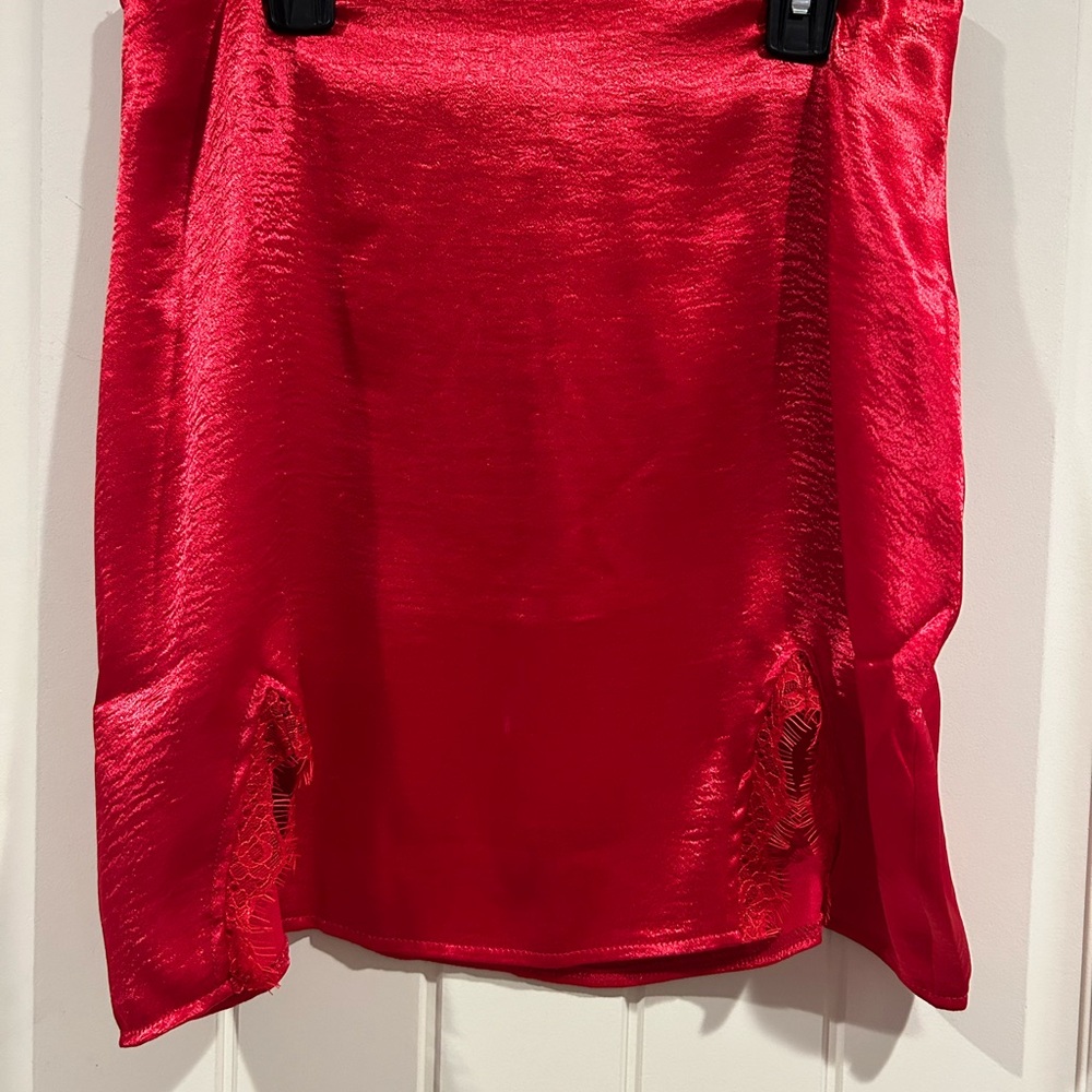 Red Skirt with slit